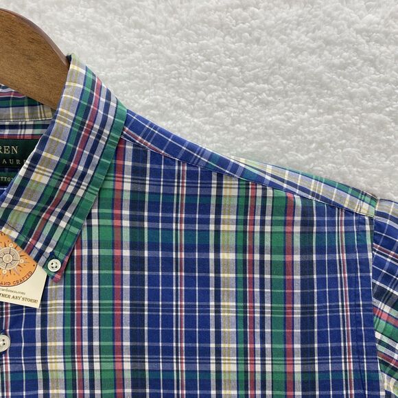 Ralph Lauren Shirt Mens Large Multicolor Plaid Crown Crest Preppy Corpcore Top - Picture 9 of 16